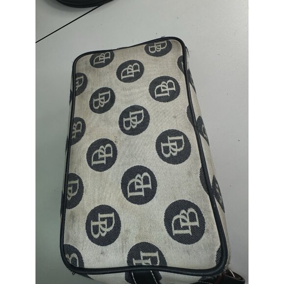 DAMAGED For parts - DOONEY & BOURKE Beige Black Circle Hobo Purse Shoulder L - Picture 8 of 14